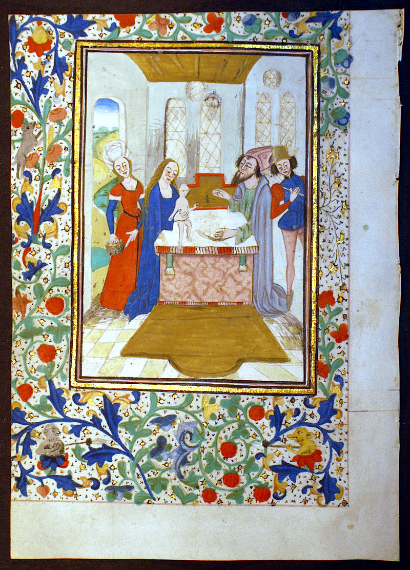 A Presentation in Temple - Simeon Prophesy - Book of Hours Leaf