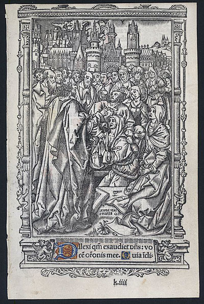 Renaissance Book of Hours Leaf - Raising Lazarus