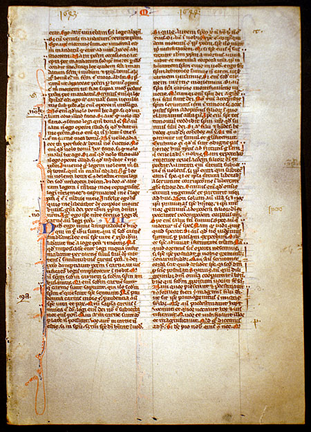 Medieval Bible Leaf - William de Brailes workshop - Oxford