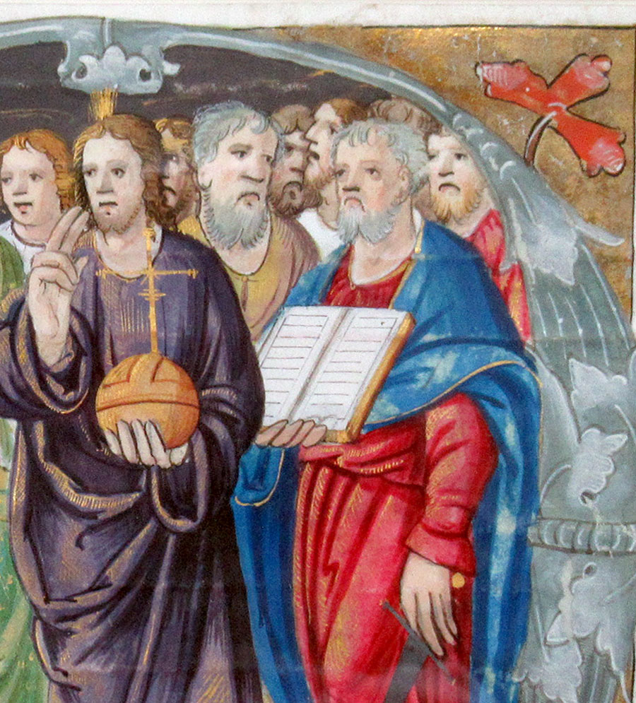 c 1530 Miniature of Christ, St Paul & 11 Apostles