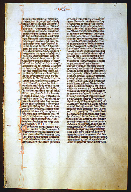 Medieval Bible Leaf - David and Goliath