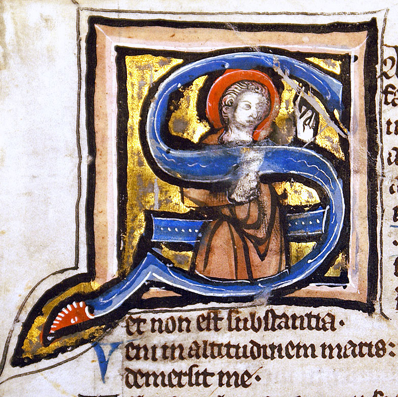 c 1180-1200 Medieval Psalter Leaf - St Stephen