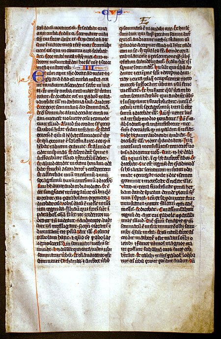 Medieval Bible Leaf - Christ stills the sea - casts out devils
