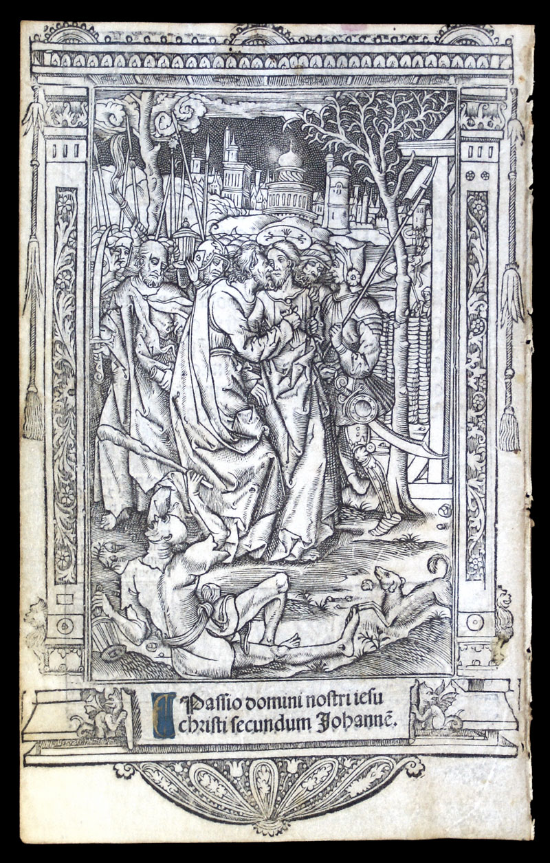 Garden of Gethsemane - c 1510 Printed Book of Hours Leaf