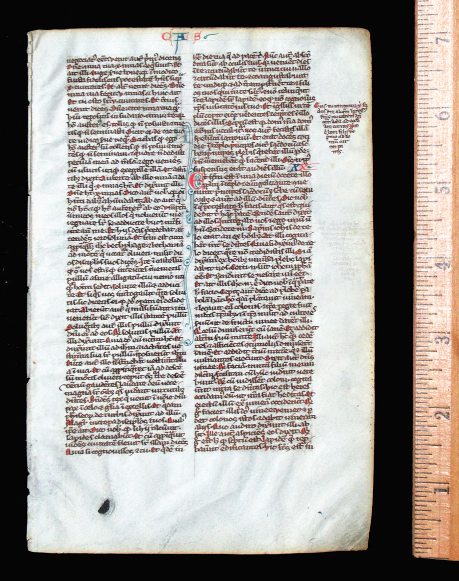 c 1250 Bible Leaf, in Leather Bound Leaf Book - Luke