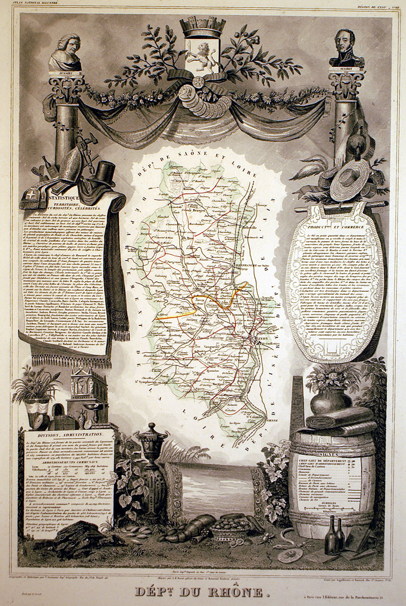 c 1852 ''DEPT. DU RHONE'', FRANCE  - Levasseur