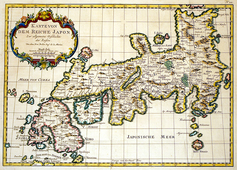 ''KARTE VON DEM REICHE JAPON...'' c 1752 - Bellin