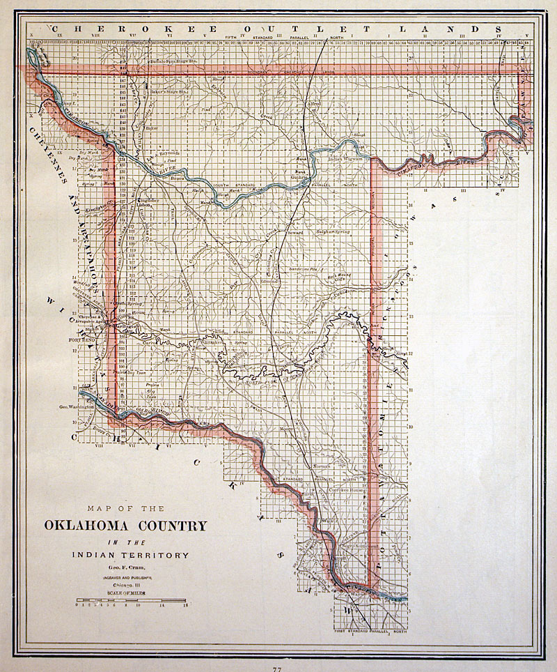 c 1889 ''...OKLAHOMA COUNTRY in the INDIAN TERRITORY''   Cram