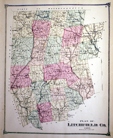 ''Plan of Litchfield, Co Conn''  c 1874 - Beers