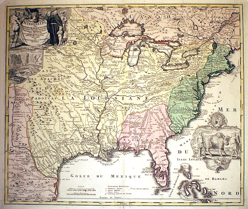 c 1719 ''Amplissimae Regionis MISSISSIPI...'' Homann