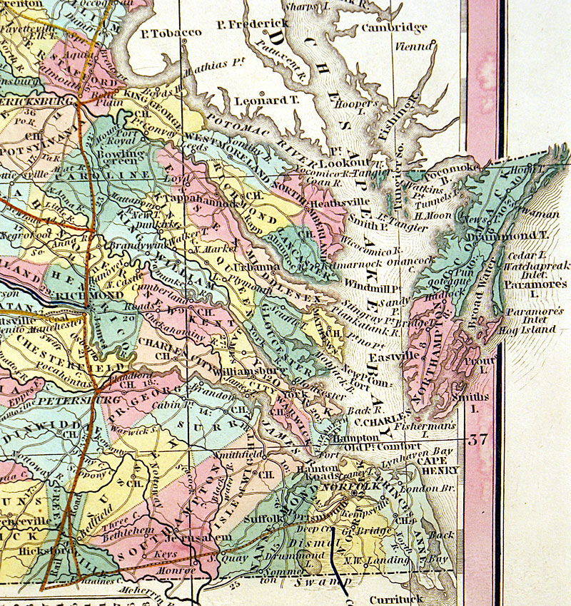 c 1836  ''A New Map of Virginia...'' - Tanner