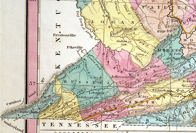 c 1836  ''A New Map of Virginia...'' - Tanner