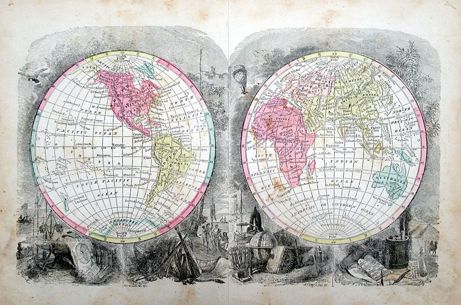 c 1857 Morse Gaston Map of the World