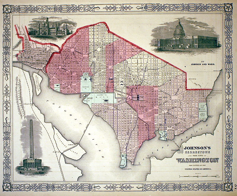 ''Johnson's Georgetown and the City of Washington'' c 1864