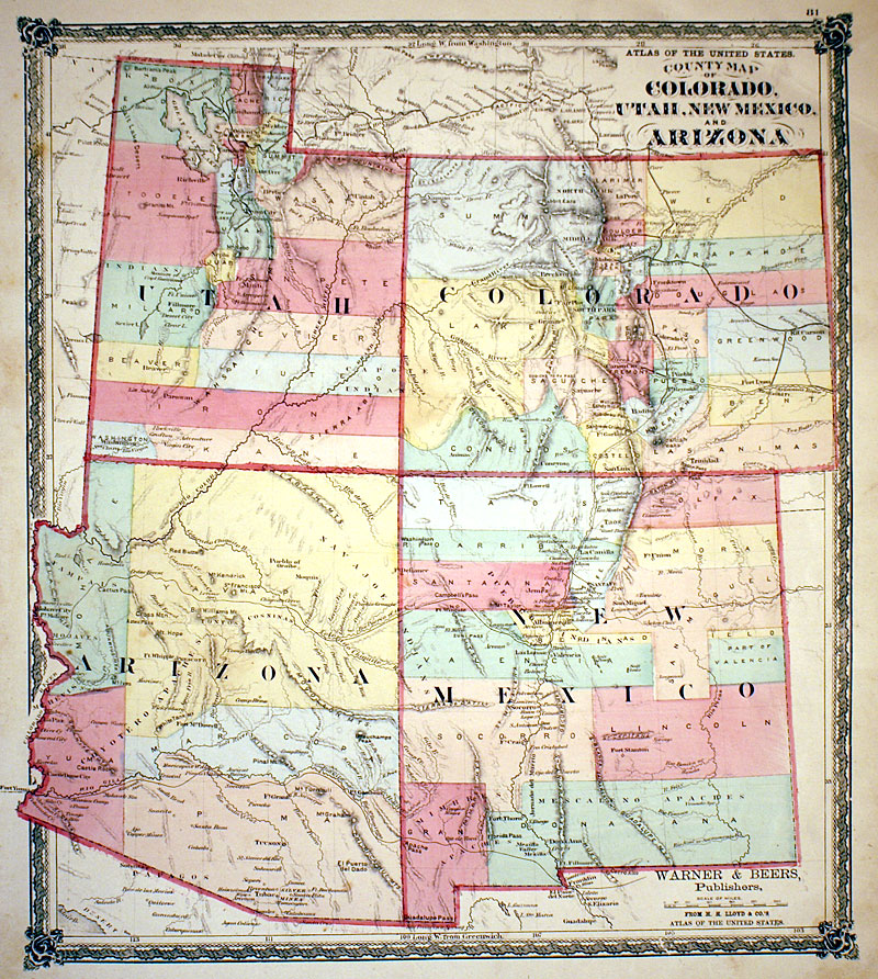 c 1874 ''...Colorado Utah New Mexico and Arizona''  - Lloyd