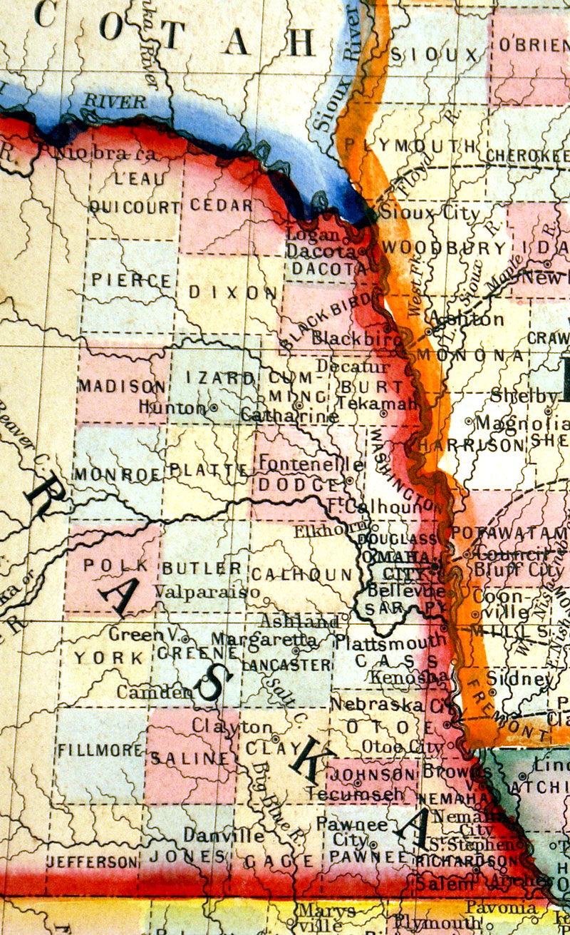 c 1860 ''Illinois, Missouri, Iowa,Nebraska and Kansas'' Mitchell