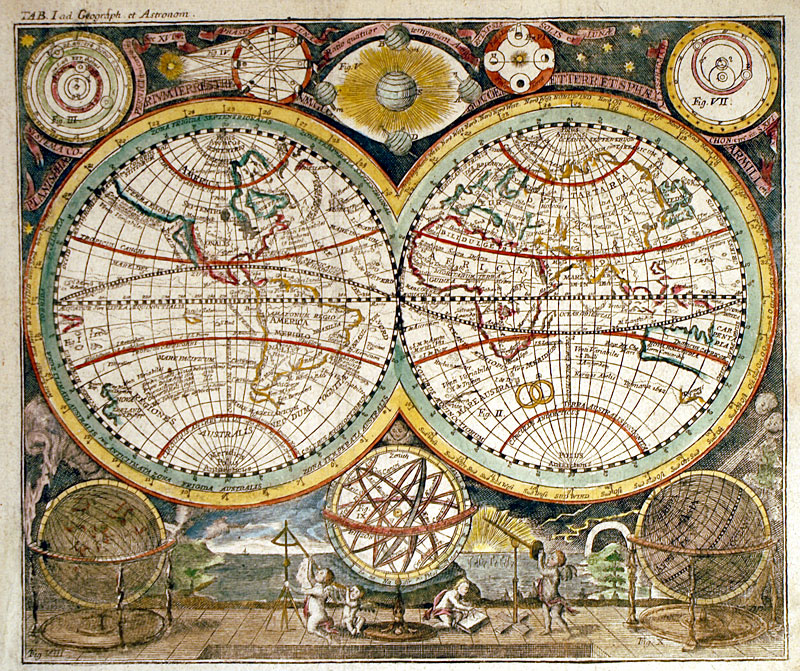 ''Planisphaerum Terrestre...'' World Map c 1728 - Huebner