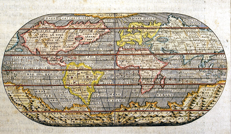 c 1586 - Porcacchi  World Map ''...Mappa Mondo