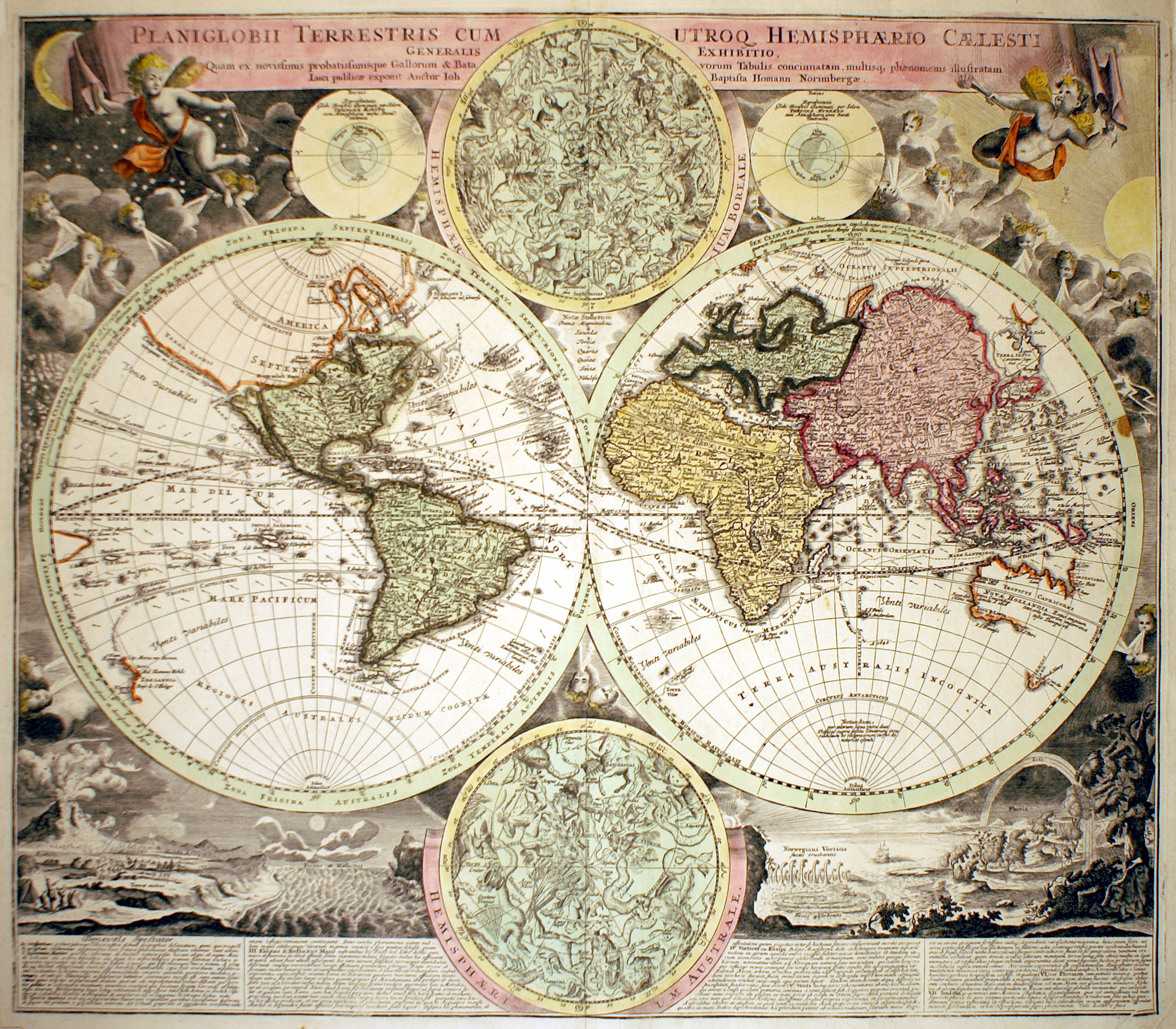 ''Planiglobii Terrestris...'' c 1710-15 - Homann - CA as island