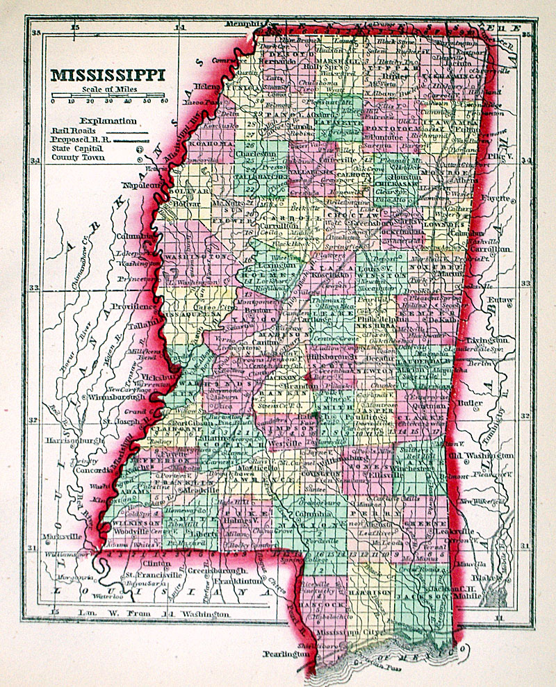 MISSISSIPPI c. 1857 - Morse & Gaston