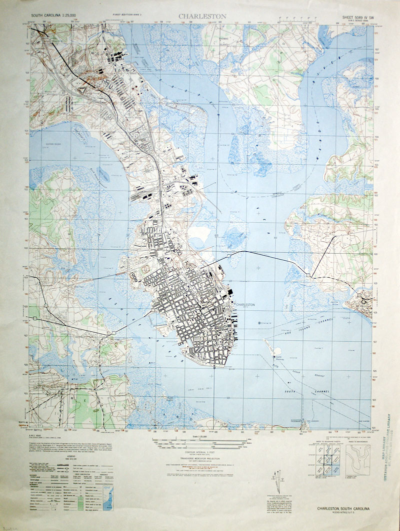 c 1948 Charleston - Army Corp of Engineers  - Incredible Detail!