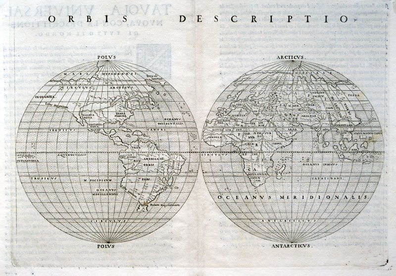 c 1561-64 Ruscelli Map of the World 