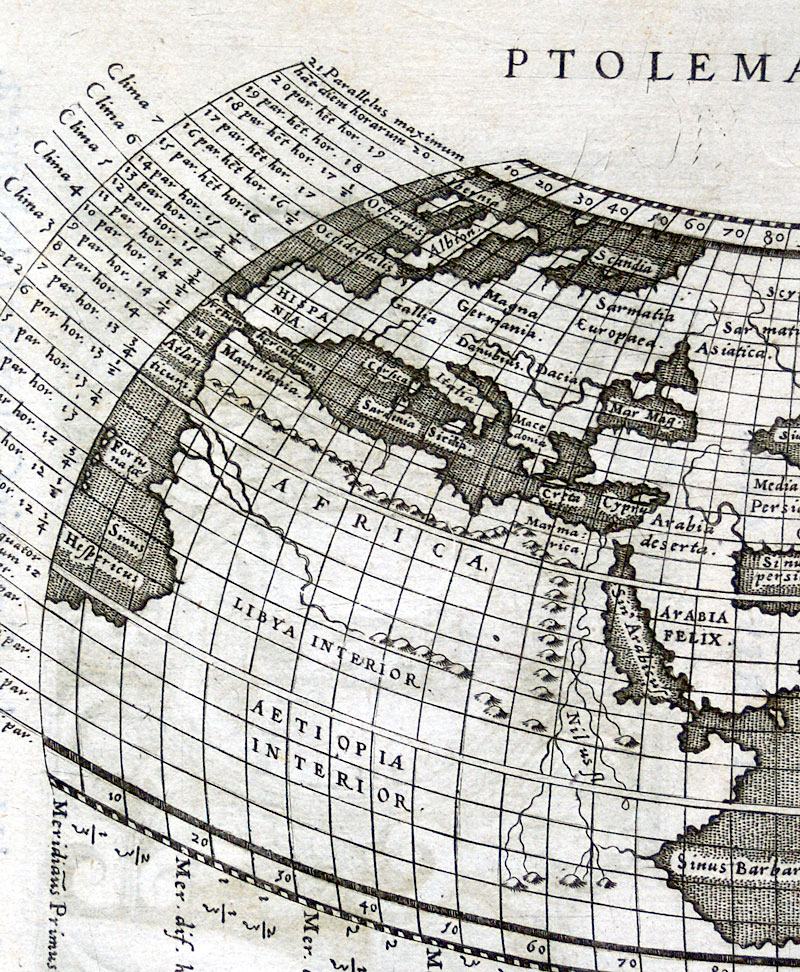 c 1596 Ptolemaic World Map - Magini