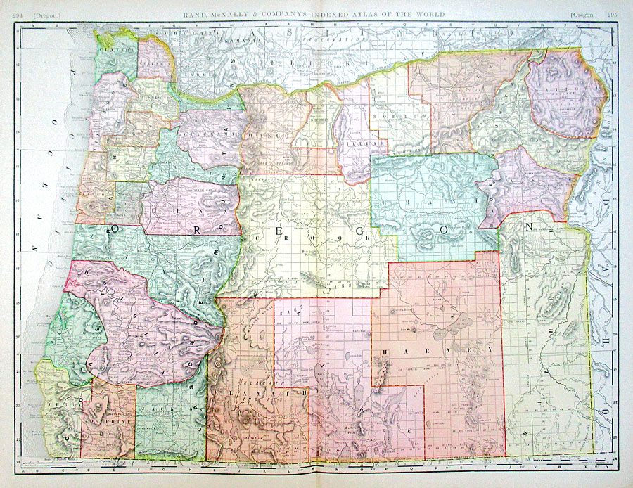 c 1898 Rand, McNally & Co Map of Oregon