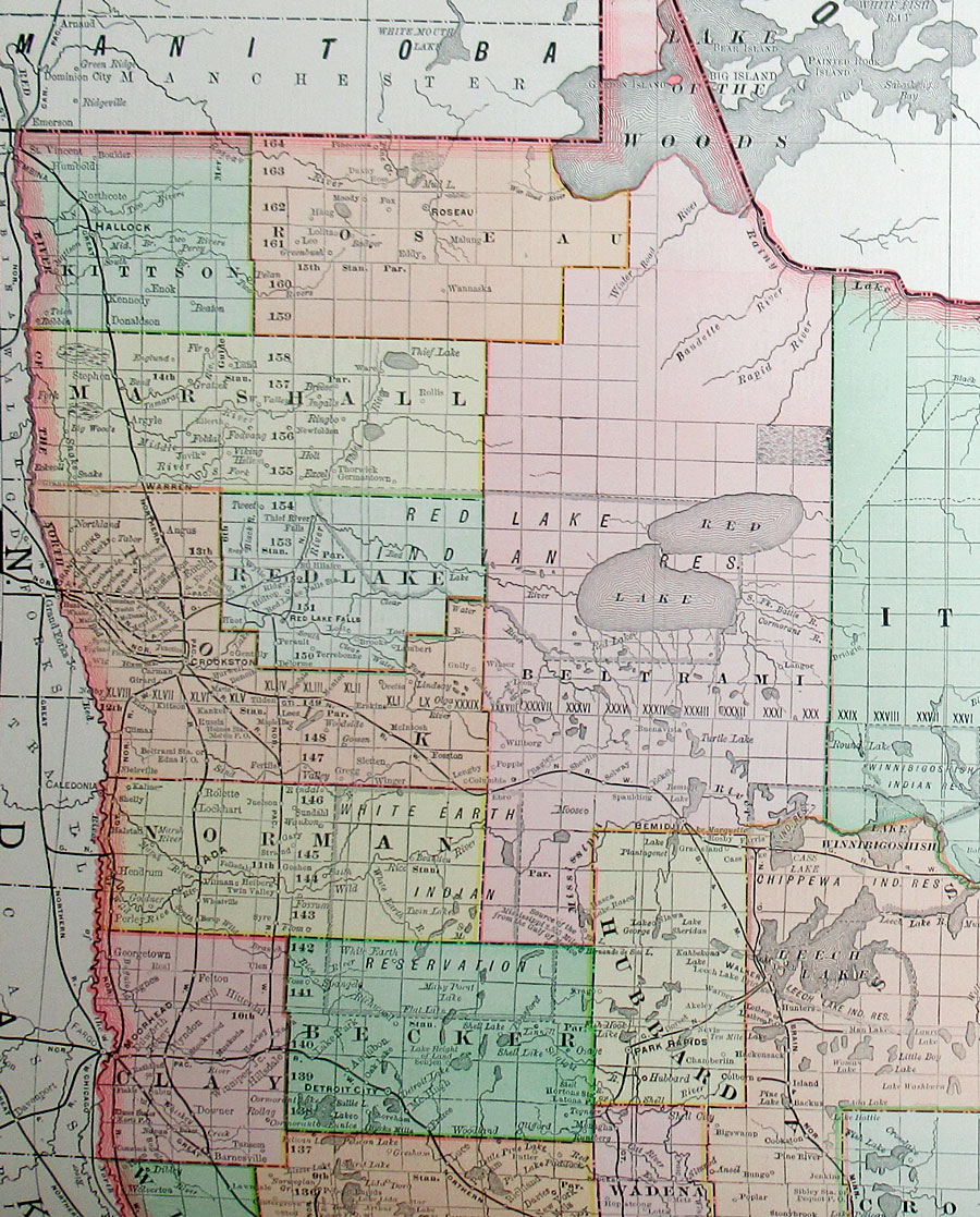 c 1898 Rand, McNally & Co Large Map of Minnesota