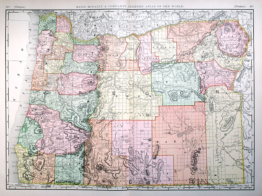 c 1894 Map of Oregon - Rand, McNally & Co