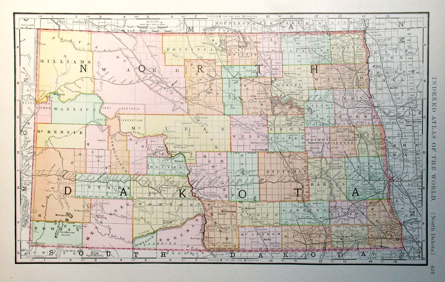 c 1894 Map of North Dakota - Rand, McNally & Co.