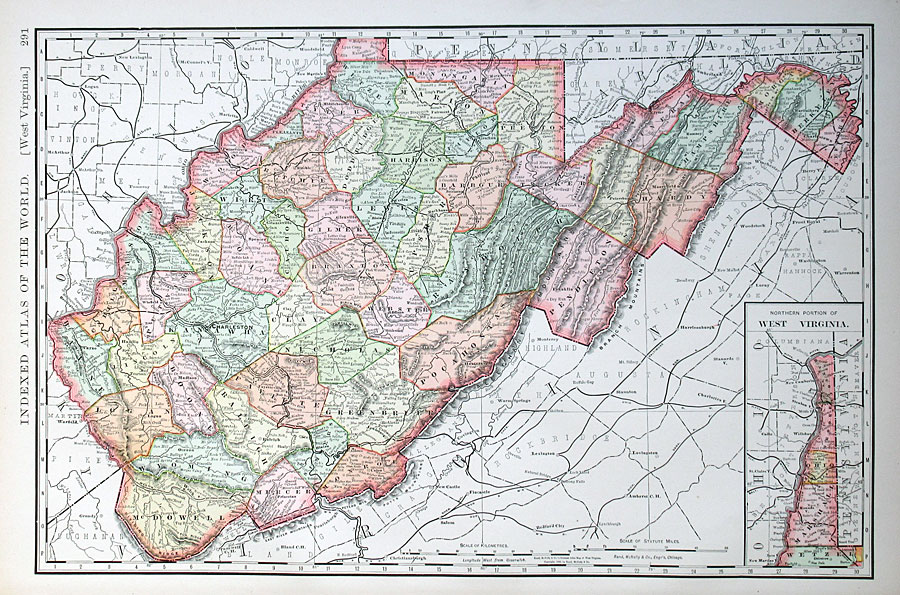 c 1894 Map of West Virginia - Rand, McNally & Co.