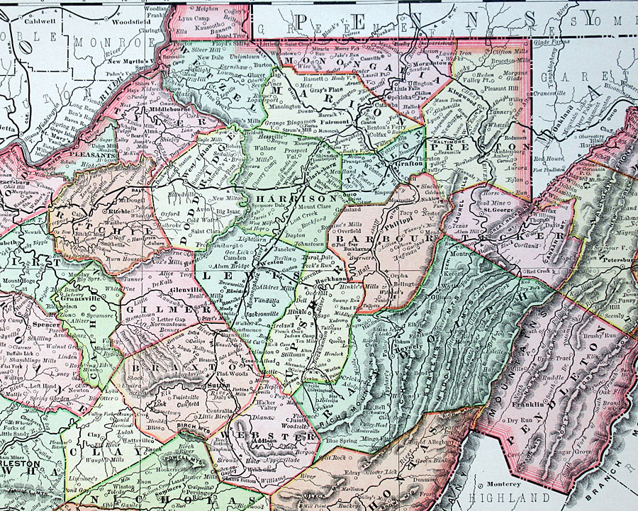 c 1894 Map of West Virginia Rand, McNally & Co. [M14502] 0.00