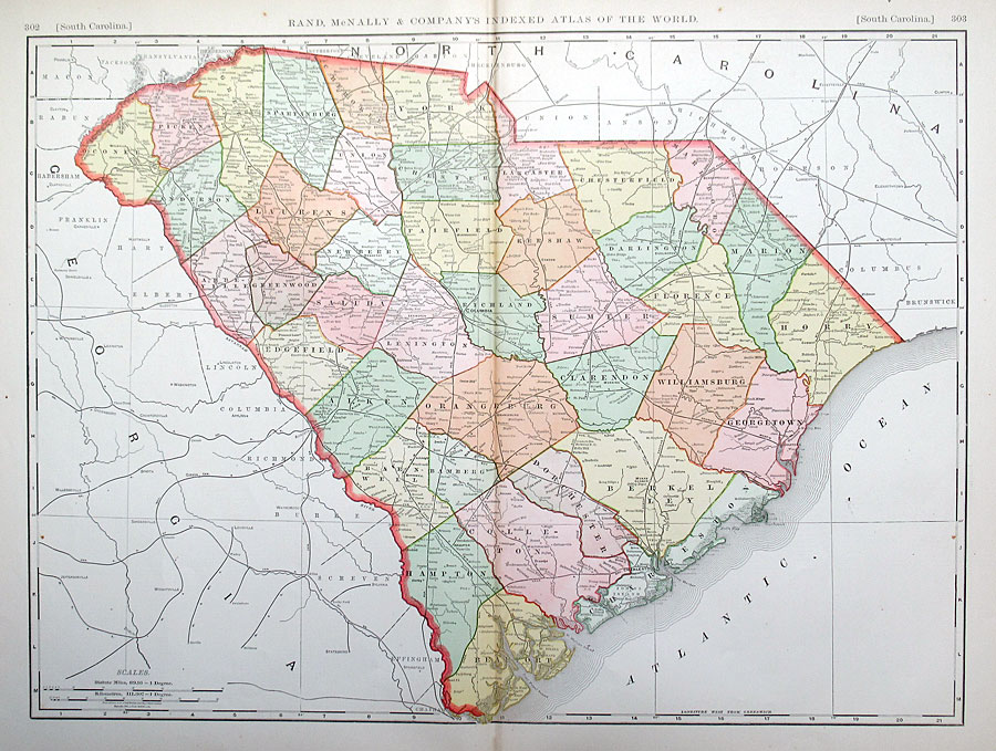 c 1895 Rand, McNally & Co South Carolina