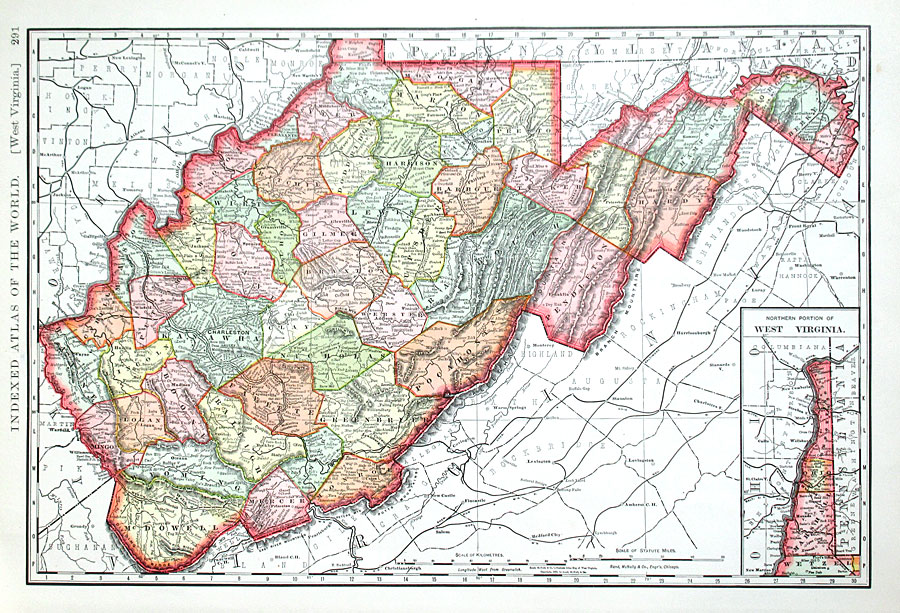 c 1895 Rand, McNally & Co map of West Virginia