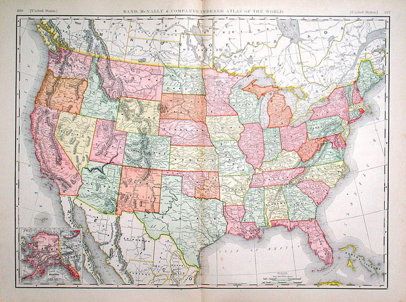 c 1895 Rand, McNally & Co large map of the United States