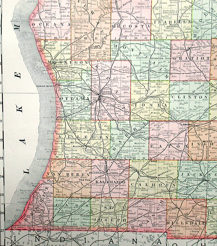 c 1898 Rand, McNally & Co Map of Michigan