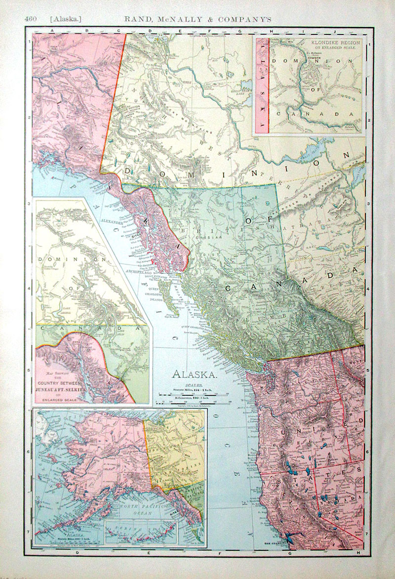 c 1898 Rand, McNally & Co Map of Alaska