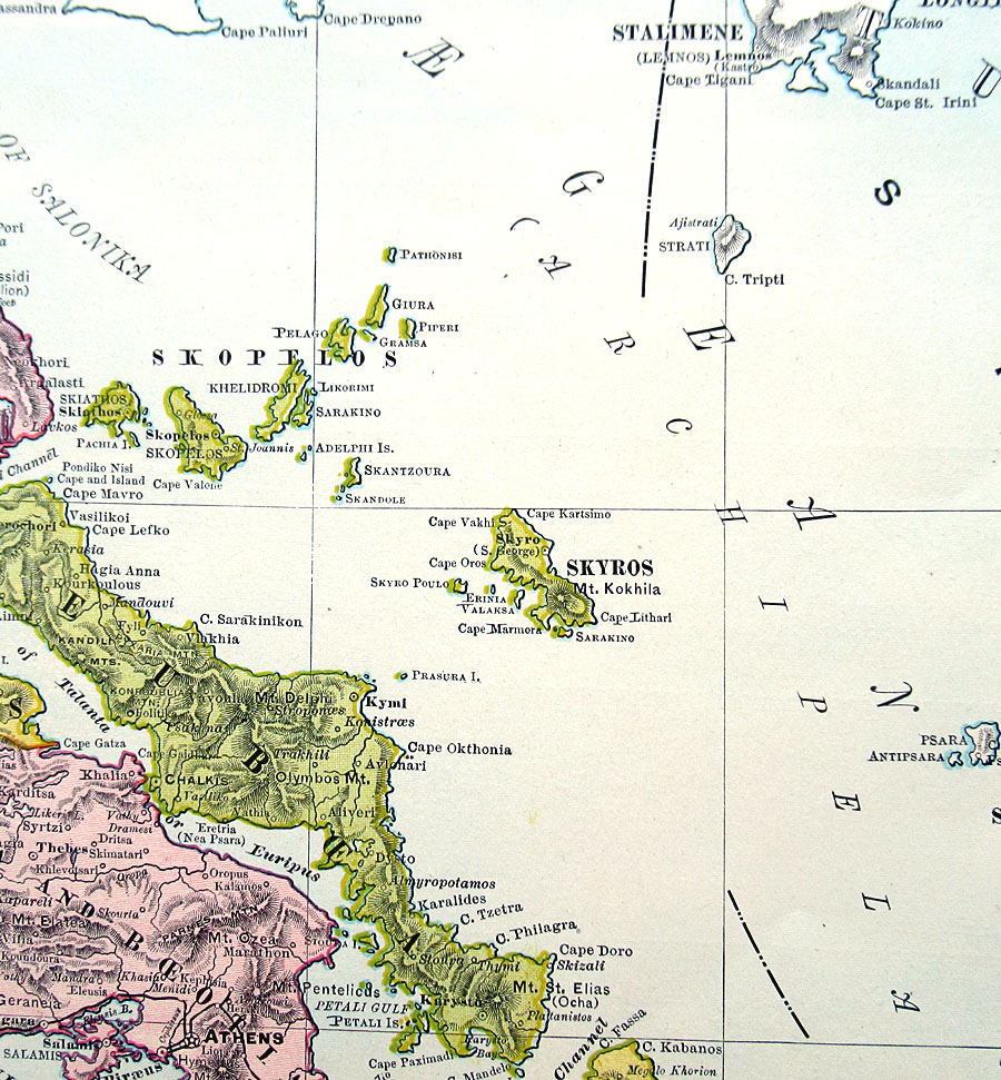 c 1898 Rand, McNally & Co Map of Greece