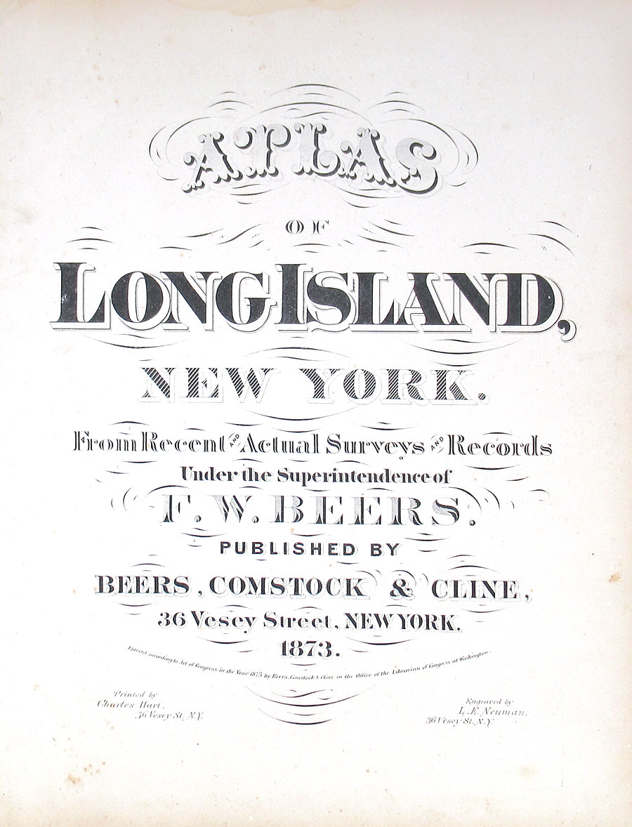 c 1873 Map of Long Island, by F.W. BEERS