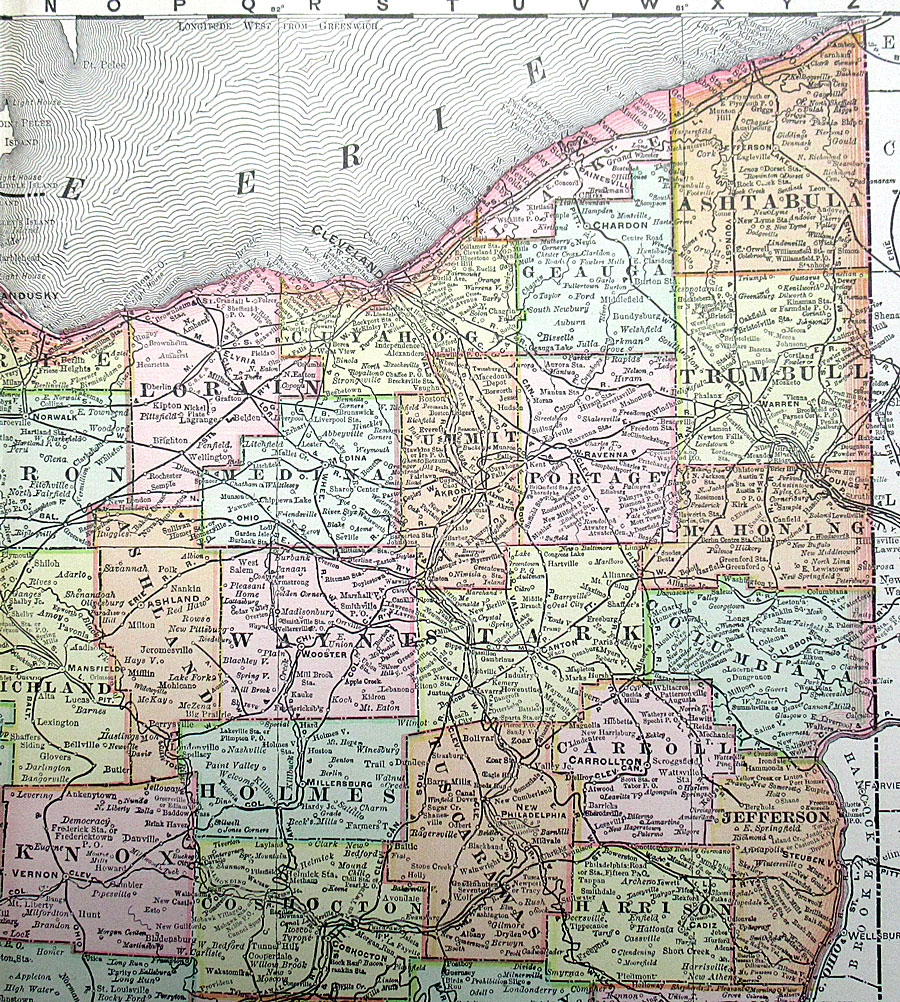 c 1898 Rand, McNally & Co Map of Ohio