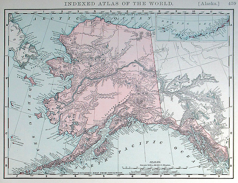 c 1892 Rand, McNally & Co Map of Alaska