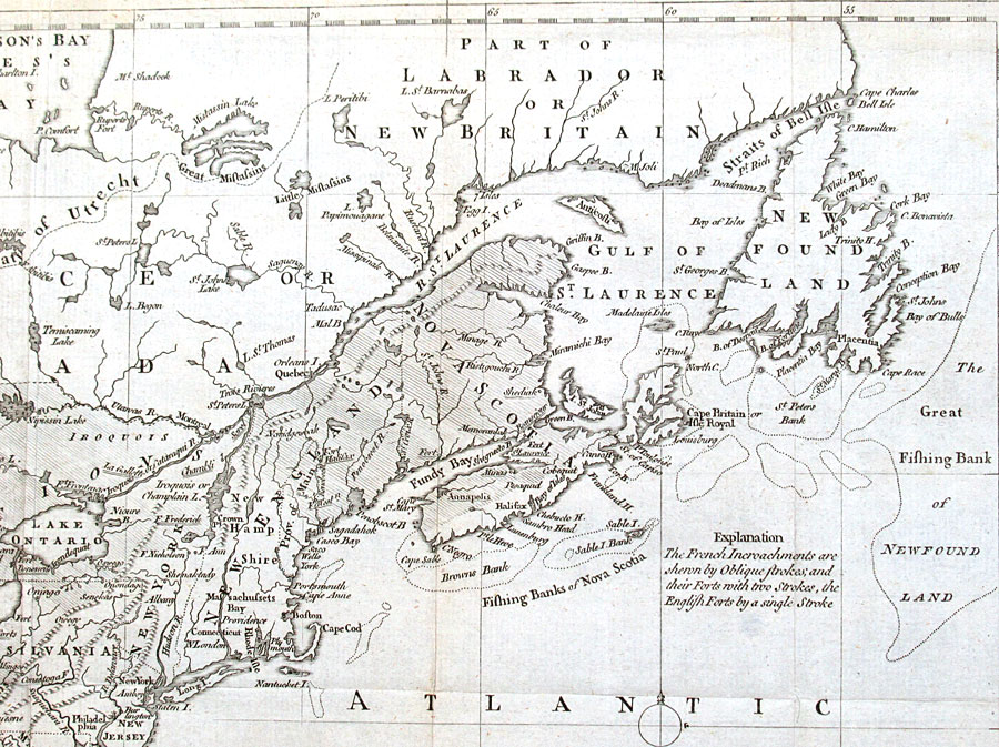 c 1755 British & French Settlements in North America