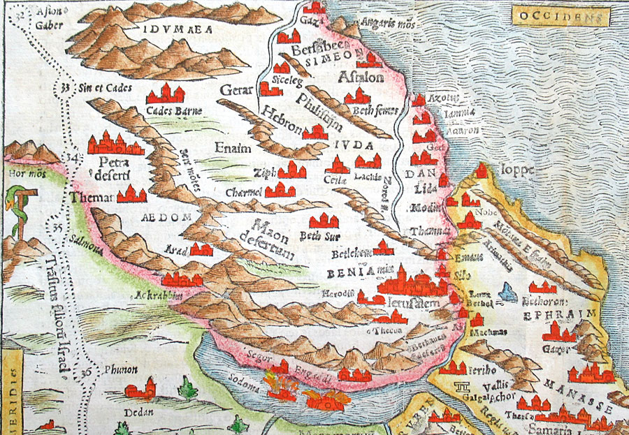 c 1552 Munster Map of the Holy Land