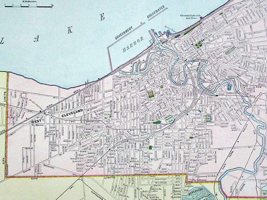 c 1898 Rand, McNally & Co Maps of Cleveland, Toledo & Cincinnati