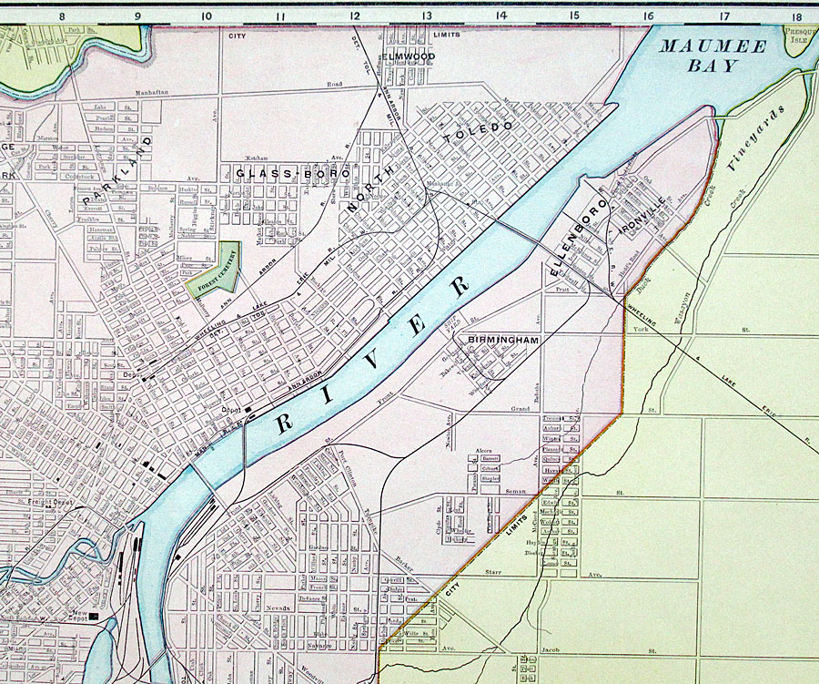 c 1898 Rand, McNally & Co Maps of Cleveland, Toledo & Cincinnati