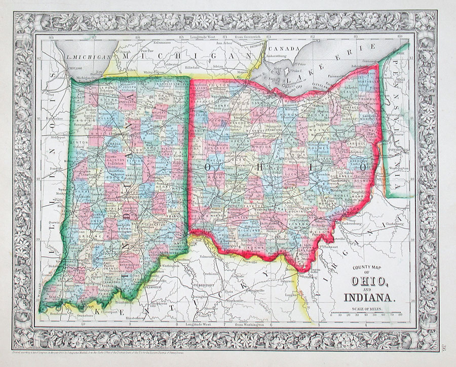c 1863 Ohio and Indiana - Mitchell