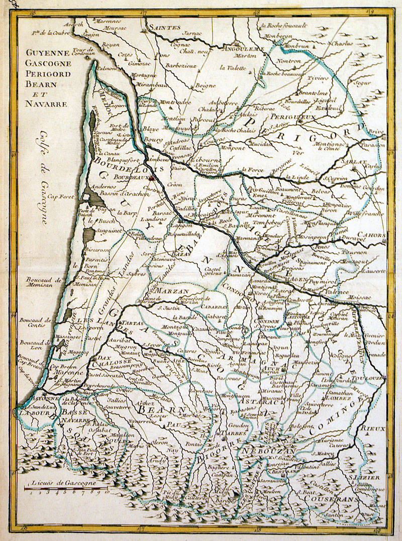 â€œGUYENNE GASCOGNE PERIGORD BEARN ET NAVARREâ€  c 1748