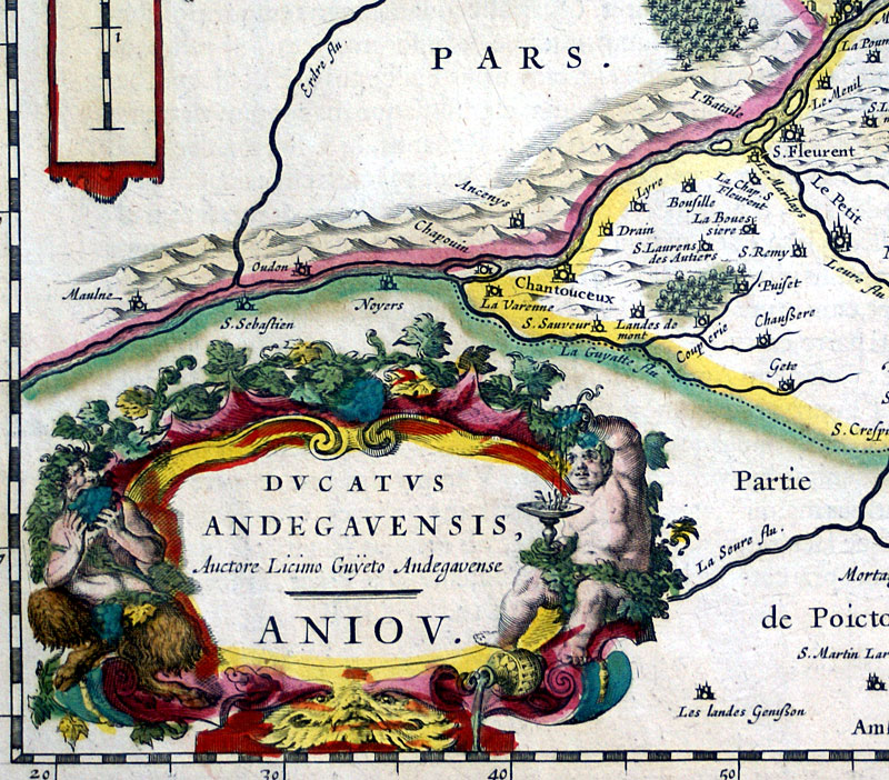 c 1635 Blaeu map of Anjou