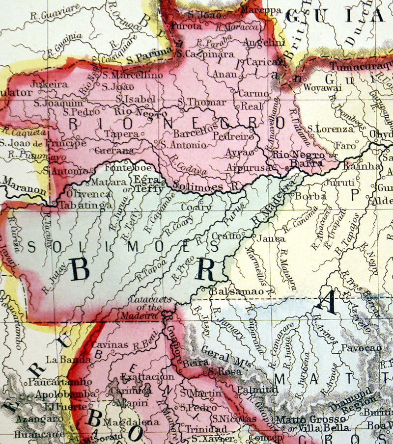 c 1864 ''MAP OF CHILI, BRAZIL, BOLIVIA...''  - Mitchell